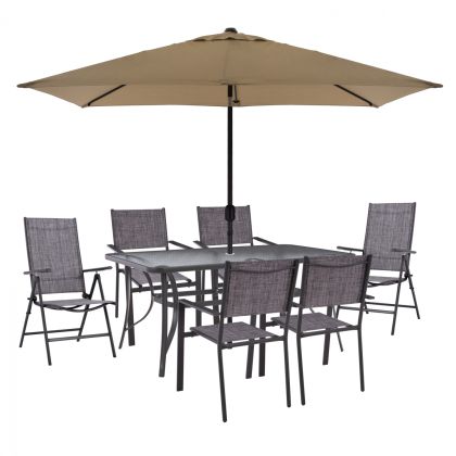 ГРАДИНСКИ КОМПЛЕКТ С ЧАДЪР СИВИ HM11483