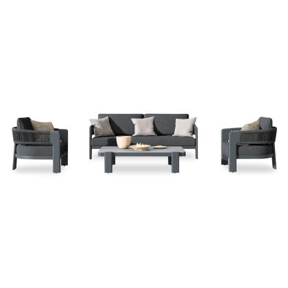 ГРАДИНСКИ СЕТ ОТ 4 ЧАСТИ BARON SM6478.01 ТЪМНО СИВ АЛУМИНИЙ-ВЪЖЕ-ОЛЕФИН