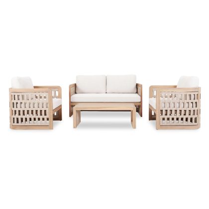 ГРАДИНСКИ СЕТ ОТ 4 ЧАСТИ LUDVALD SM6446 ВЪЗГЛАВНИЦИ ОТ АКАЦИЕВО ДЪРВО-ВЪЖЕ-БЕЖОВО