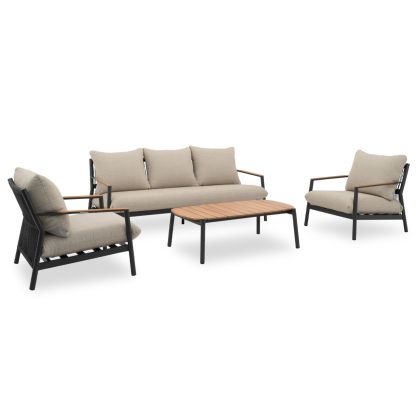 ГРАДИНСКИ СЕТ ОТ 4 ЧАСТИ OBLIVION SM6436.01 ТЪМНО СИВ АЛУМИНИЙ И ВЪЖЕ - БЕЖОВ ОЛЕФИНОВ ПЛАТ - ТИКОВО ДЪРВО