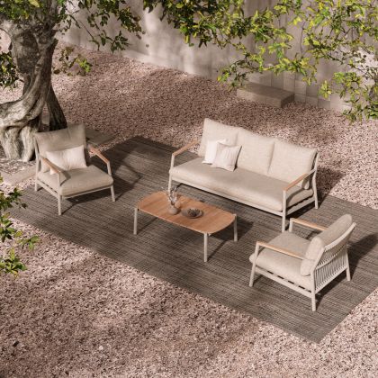 ГРАДИНСКИ СЕТ ОТ 4 ЧАСТИ OBLIVION SM6436.02 БЕЖОВ АЛУМИНИЕВ-ВЪЖЕВ-ОЛЕФИНОВ ПЛАТ - ТИКОВО ДЪРВО