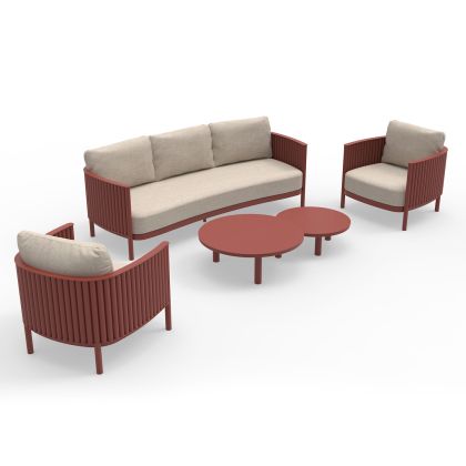 ГРАДИНСКИ СЕТ ОТ 5 ЧАСТИ CARDINAL SM6423.05 ЧЕРВЕН АЛУМИНИЕВО-БЕЖОВ ОЛЕФИНОВ ПЛАТ