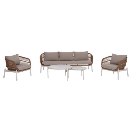 ГРАДИНСКИ СЕТ ОТ 5 ЧАСТИ MEMFIS HM6470.03 АЛУМИНИЕВ-ВЪЖЕВ-КЕРАМИЧЕН ПЛОТ-БЯЛ