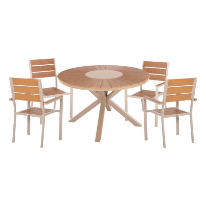 ГРАДИНСКИ СЕТ ОТ 5 ЧАСТИЯ MORIL HM21161 АЛУМИНИЙ В ЦВЯТ ШАМПАНСКО И ПОЛИУЪРД