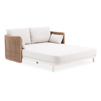 ДВУМЕСТЕН ДИВАН DESTINY SM6408.01, ЦВЯТ СЛОНОВА КОСТ, АЛУМИНИЙ - БЕЖОВ, PEWICKER 202X170X73.5H