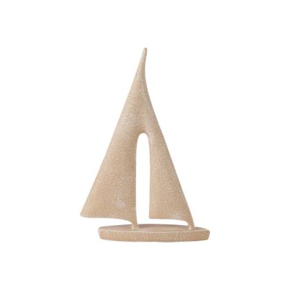 ДЕКОРАТИВНА КЕРАМИЧНА ЛОДКА БЕЖОВА - 19x5x28.5см 2/24 КУТИЙКИ