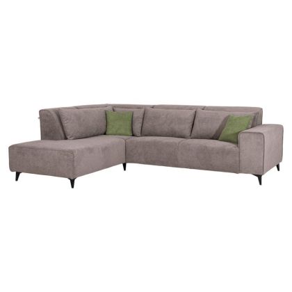 ДИВАН LEGEND ЛЯВ ЪГЪЛ КАФЯВ ПЛАТ 272X197X80СМ