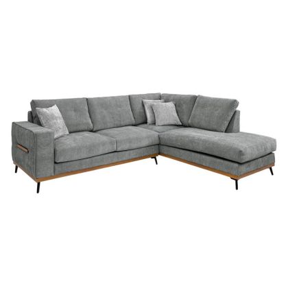 ДИВАН MARCELL ДЕСЕН ЪГЪЛ СИВ СЪС СВЕТЛО СИВИ ВЪЗГЛАВНИЦИ 300X230X88СМ