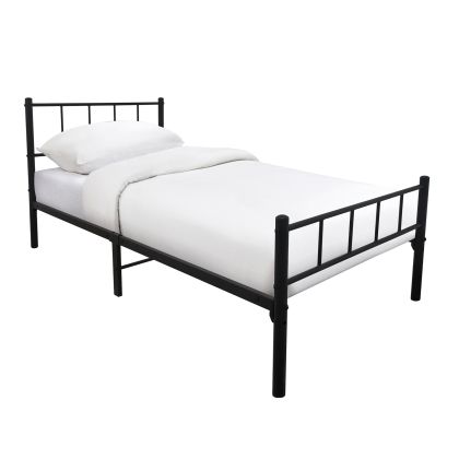 ЕДИНИЧНО ЛЕГЛО TIVO, ЗА МАТРАК 90X190 СМ, МЕТАЛ, БОЯДИСАН В ЧЕРНО