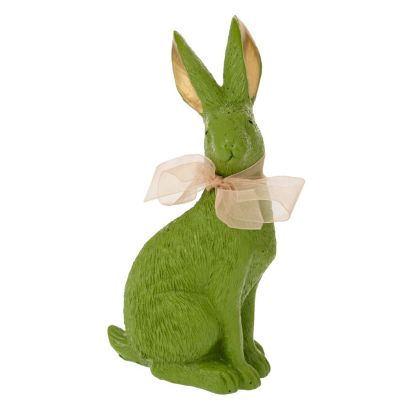 Зелен полирезинов зайк 9x7x20см