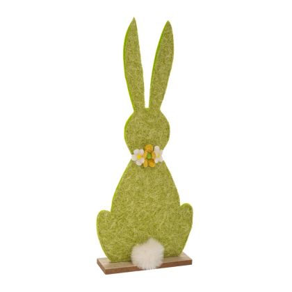 Зелен филцов заек с дървена основа 12x5x30см