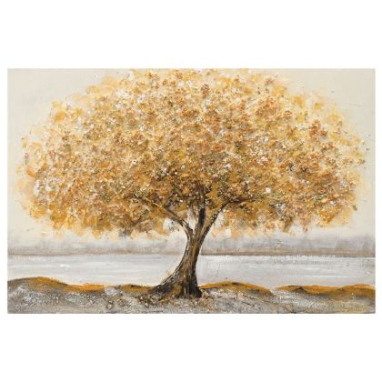 ЗЛАТНА КАРТИНА ВЪРХУ ПЛАТНО С ГОЛЯМО ДЪРВО 60x90СМ 10/KIB