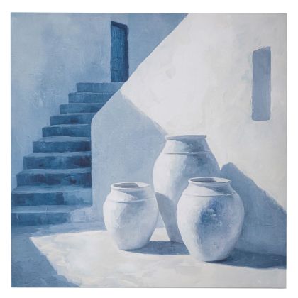 КАРТИНА НА ГРЪЦКИ ОСТРОВ ВЪРХУ ПЛАТНО 80X80 СМ