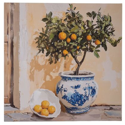 КАРТИНА С РАСТЕНИЯ ВЪРХУ ПРИНТИРАНО ПЛАТНО 60X60 СМ