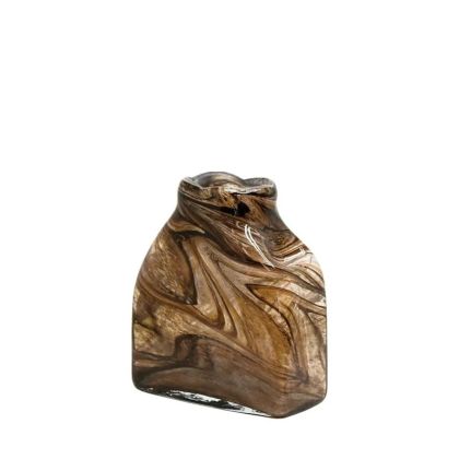 КАФЯВА/МЕДЕНА ВАЗА ОТ ДУХАНО СТЪКЛО, КЪСА ПЛАКА - 20.5x9.5x22см 4 БР./КУТИЯ