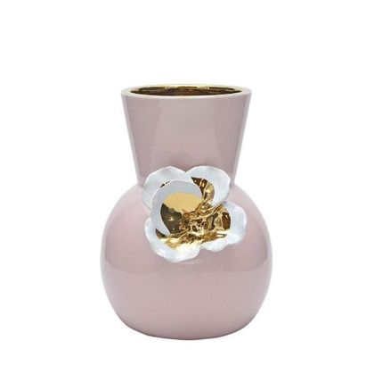 КЕРАМИЧНА ВАЗА БЛЕДО РОЗОВА 19X16X22СМ