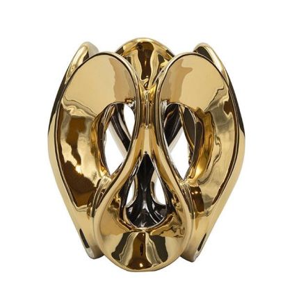 КЕРАМИЧНА ЗЛАТНА ВАЗА 21X21X25СМ