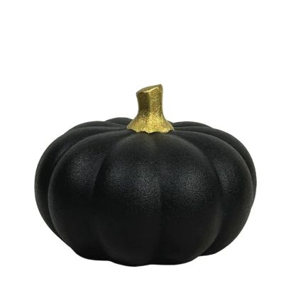 КЕРАМИЧНА ТИКВА ЧЕРНА/ЗЛАТНА МАТОВА ГОЛЯМА - 20.3 см 1/8 КБ