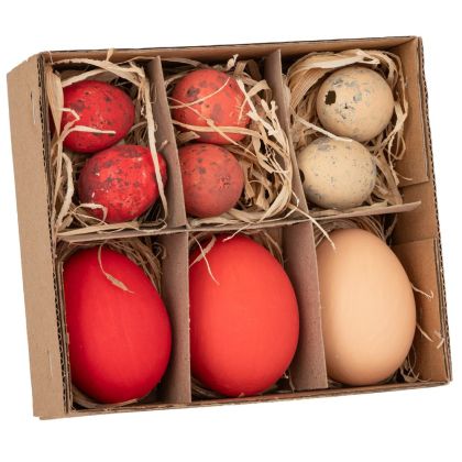 Комплект 9 декоративни яйца 4x4x6см 2,5x2,5x3см