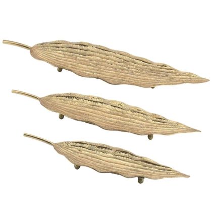 КОМПЛЕКТ МЕТАЛНИ ЧИНИИ ЗА СЕРВИРАНЕ/3 ЗЛАТИСТО НА РАИРА - Д: 97.5x33x6, М: 80.5x26x5, Ш: 61x21x5 см 2/KIB