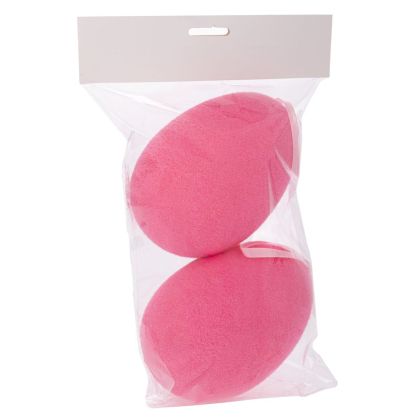 Комплект от 12 висящи яйца с флок в розов цвят 15x19x9 см