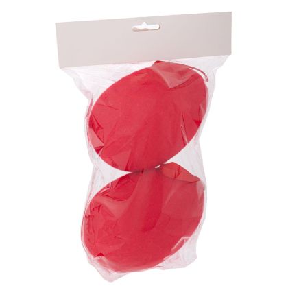 Комплект от 12 висящи яйца флок в червен цвят 15x19x9 см