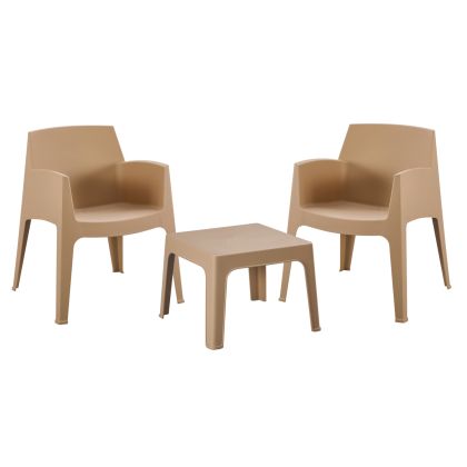 КОМПЛЕКТ ОТ 3 ЧАСТИ ПОЛИПРОПИЛЕН SLEEK HM21267.03 ХОЛНА МАСА И 2 КРОСЯТА - КАПУЧИНО