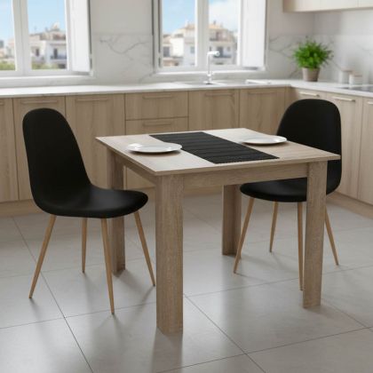 КОМПЛЕКТ ТРАПЕЗНА МАСА ОТ 3 ЧАСТИ MANKA I-BELLA MDF В ЦВЯТ SONOMA TRUFFLE 80X80X77СМ