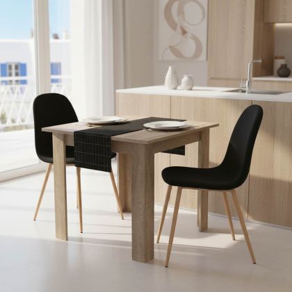 КОМПЛЕКТ ТРАПЕЗНА МАСА ОТ 3 ЧАСТИ MANKA I-BELLA MDF В ЦВЯТ СОНОМА 80X80X77СМ