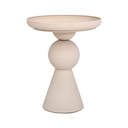 КРЪГЛА МЕТАЛНА МАСА FL620277 КРЕМАВ ЦВЯТ 41X52СМ