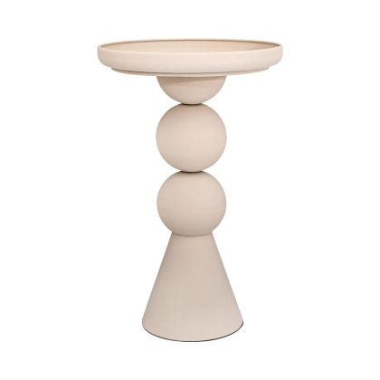 КРЪГЛА МЕТАЛНА МАСА FL620278 КРЕМАВ ЦВЯТ 41X67СМ