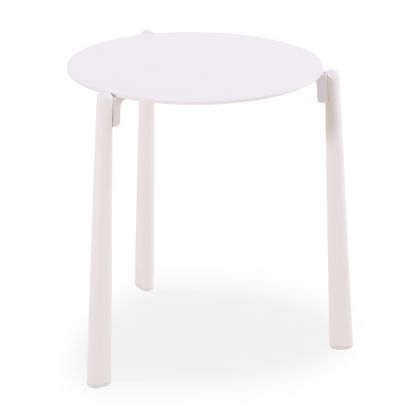 КРЪГЛА ПОМОЩНА МАСА DENERIS SM6393.01 АЛУМИНИЕВ ЦВЯТ СЛОНОВА КОСТ 45X45X47H