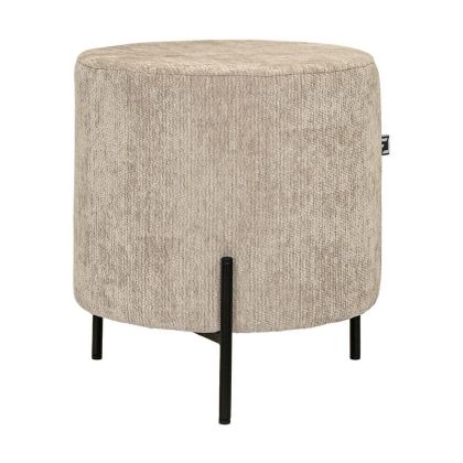 КРЪГЛА ТАБУРЕТКА NEW LUX БЕЖОВ ЦВЯТ 33X33X38СМ