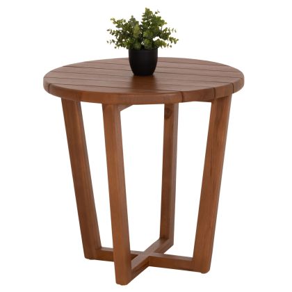 КРЪГЛА ХОЛНА МАСА KOLIN HM6629 ТИКОВО ДЪРВО В ЕСТЕСТВЕН ЦВЯТ Φ65X65HCM.