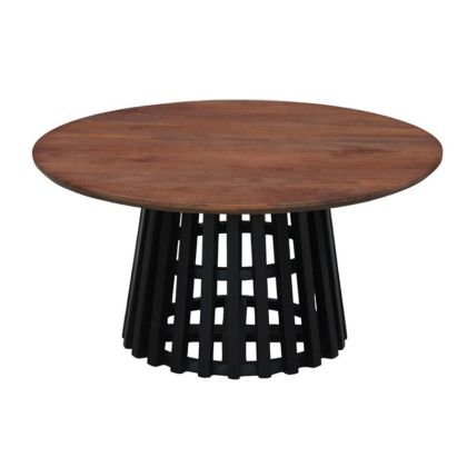 КРЪГЛА ХОЛНА МАСА MEKONG КАФЯВО-ЧЕРЕН ЦВЯТ 90X45СМ