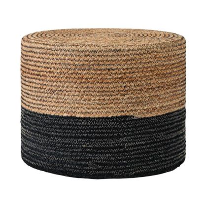 КРЪГЪЛ ПУФ-ТАБУРЕТКА ЮТА ЧЕРНО-КАФЯВ ЦВЯТ 45X35СМ