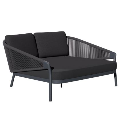 КУШЕТКА СЕРИЯ XANTION HM6474.01 ТЪМНО СИВА АЛУМИНИЕВА-ВЪЖЕНА-ОЛЕФИНОВА ПЛАТ 157X149X80ВСМ.