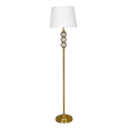 ЛАМПИОН FL25011 МЕТАЛ-СТЪКЛО ЗЛАТИСТО-ЕКРЮБЕЖОВ ЦВЯТ E27 31X150СМ