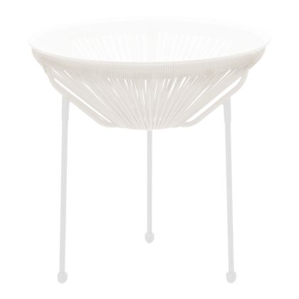 МАСА ACAPULCO ОТ МЕТАЛ И ПОЛИРАТАН В БЯЛО, РАЗМЕРИ 50X52 СМ