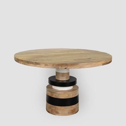 МАСА BOLD МАНГОВО ДЪРВО, НАТУРАЛНО ЧЕРНО, 120X120X74СМ