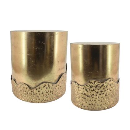 МЕТАЛЕН КОМПЛЕКТ МАСИ/2 ЗЛАТИСТИ КРЪГЛИ ВЪЛНООБРАЗНИ ОСНОВИ - Д:Φ43x46, Ш:Φ36.5x42.5см 1/KIB