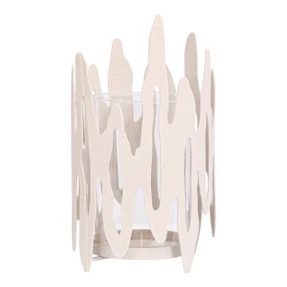 МЕТАЛЕН СВЕЩНИК FL620016 КРЕМАВ ЦВЯТ 14X24СМ