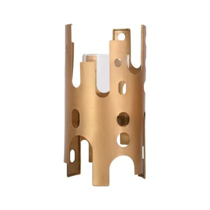 МЕТАЛЕН СВЕЩНИК FL630298 ЗЛАТИСТ ЦВЯТ 15X29СМ