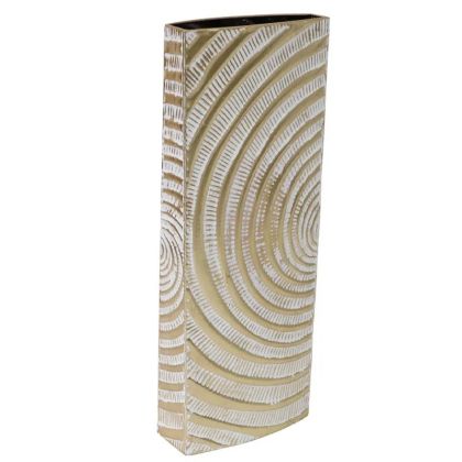 МЕТАЛНА ВАЗА ЗЛАТИСТО/БЯЛ - 22.9x10.8x59.7см 4/KIB