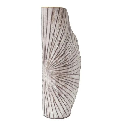 МЕТАЛНА ВАЗА КАФЯВА АНТИЧНА С ПОЛУКРЪГЛИ ЛИНИИ - 22.9x48.9x11.4см 4/KIB