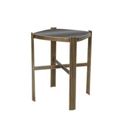 МЕТАЛНА МАСА, ЗЛАТИСТА, СЪС СТЪКЛЕНИ ЗАОБЛЕНИ ПРАВОЪГЪЛНИ ПАРЧЕТА - 39x39x55см 1/KIB