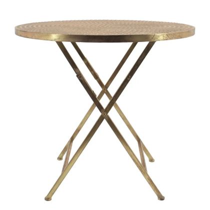 МЕТАЛНА СГЪВАЕМА МАСА ЗЛАТИСТА КРЪГЛА - Φ73.5x70см 1/KIB