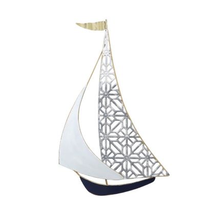 МЕТАЛНА СТЕННА ДЕКОРАТИВНА ЛОДКА - 28.6x45.1x2.5см 8/КУТИЯ