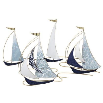 МЕТАЛНА СТЕННА ДЕКОРАЦИЯ 4 ЛОДКИ - 83.8x54.6x5.1 см 4/КУТИЯ