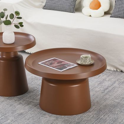 МЕТАЛНА ХОЛНА МАСА GINOZE В КАФЯВ ЦВЯТ D70X42,5 СМ